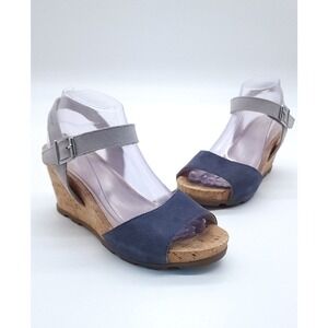 Stonefly Open Toe Strappy Wedge Cork Sandal Adjustable Women's Size 9